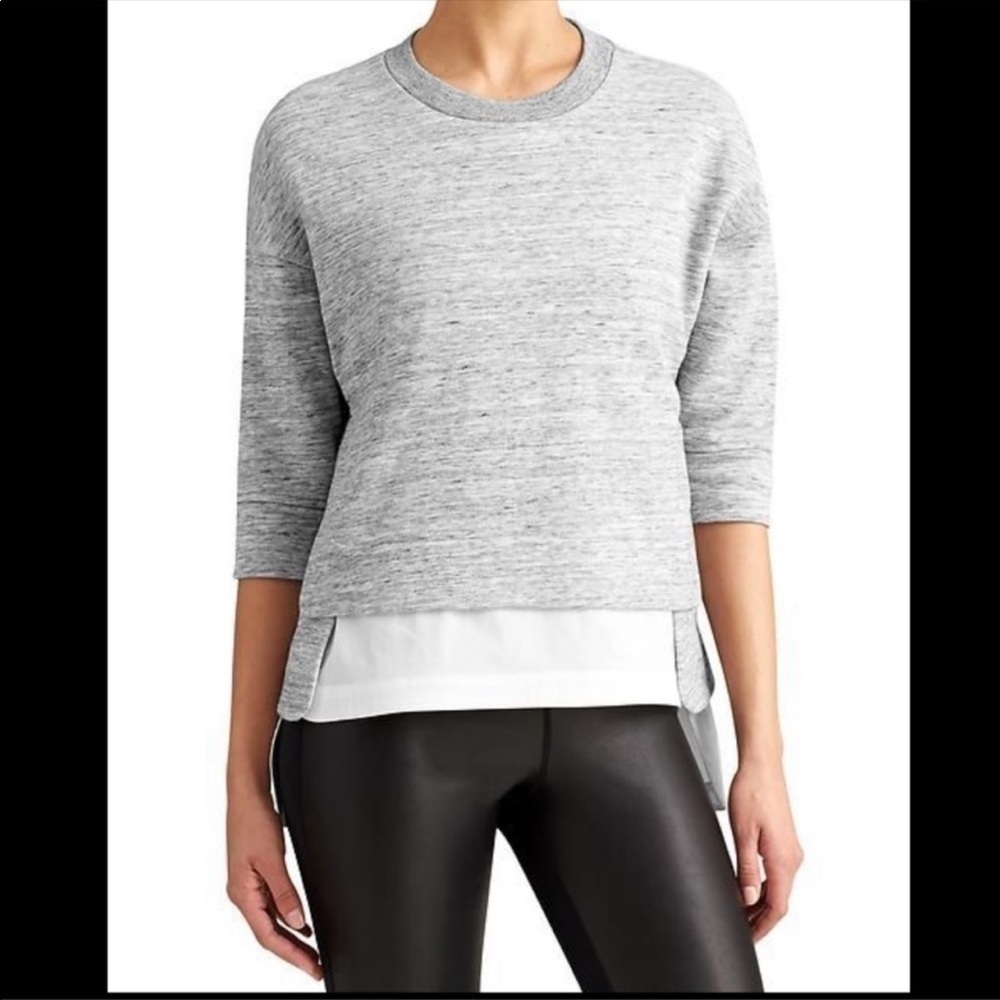 Athleta x Derek Lam Gray side button lightweight crewneck sweatshirt - Picture 3 of 7
